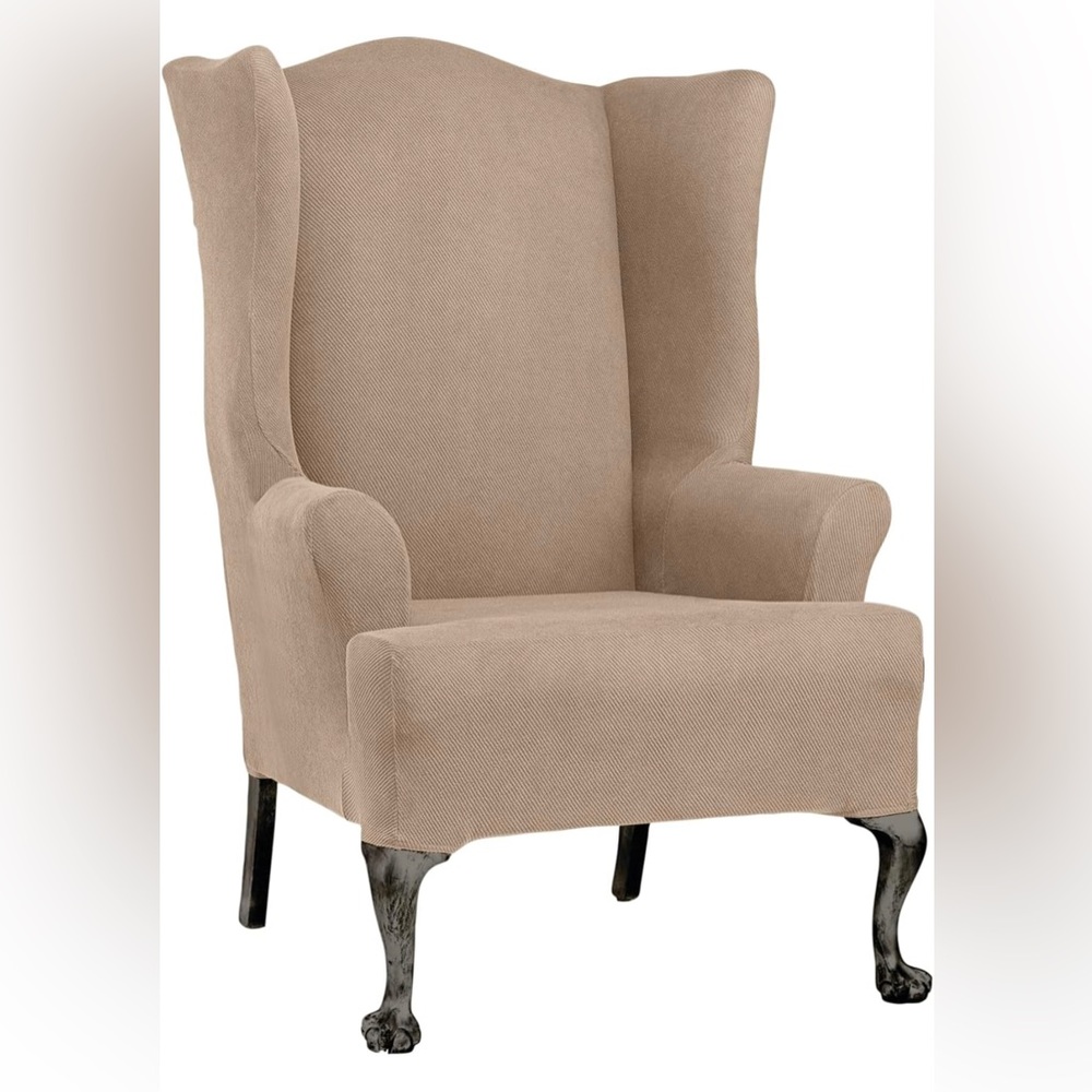 Slipcover Surefit one piece wing chair slipcover New!
